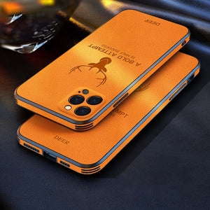 Apple iPhone Cases Fine Hole Camera Deer Pattern Leather Protective Cover - yhsmall