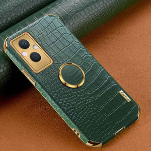 Realme Crocodile Pattern PU Leather With Holder Protective Cover