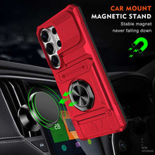 Load image into Gallery viewer, Card Slot Finger Ring Holder Samsung Case, Magnetic Holder