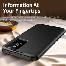 Load image into Gallery viewer, Samsung Smart Window Card Slot Leather Cover, Top View Front