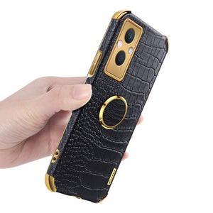 Realme Crocodile Pattern PU Leather With Holder Protective Cover