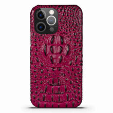 Load image into Gallery viewer, Apple iPhone Case 3D Crocodile Leather Cover, Red
