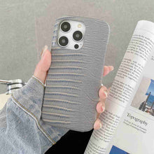 Load image into Gallery viewer, Lizard PU Leather iPhone Case, Grey