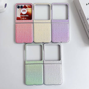 Geometric Gradient PU Flip Case Cover