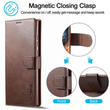 Load image into Gallery viewer, Samsung Case Magnetic Snap Buckle Card Slot Leather Cover