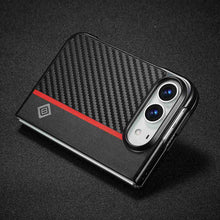 Load image into Gallery viewer, iPhone Duo Carbon Fiber Leather Case
