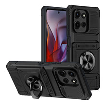 Load image into Gallery viewer, Card Slot Finger Ring Holder Motorola Case, Black