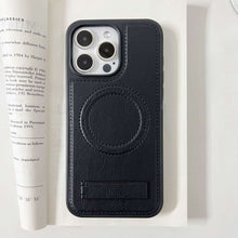 Load image into Gallery viewer, MagSafe Holder Leahter iPhone Case