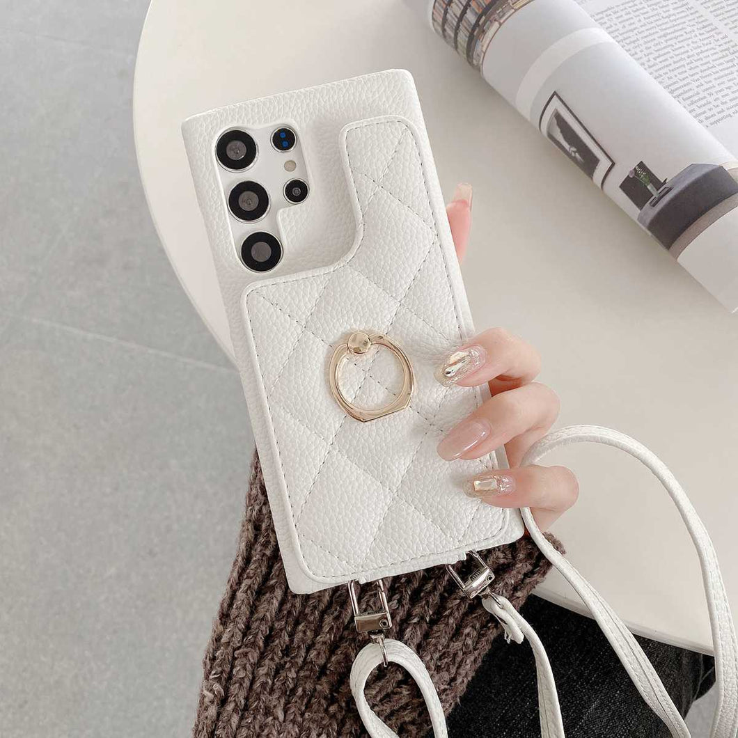 Samsung Case Flip Up and Down Ring Holder Lanyard Cover
