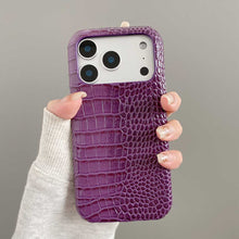 Load image into Gallery viewer, Gradient Crocodile Leather iPhone Case, Purple