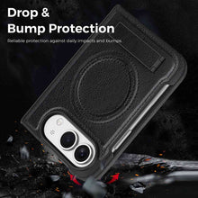 Load image into Gallery viewer, Leather MageSafe Holder Case for iPhone Samsung Google Fold and Flip Phone