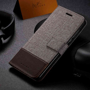 Canvas Oppo Case Flip Window Fold Cover