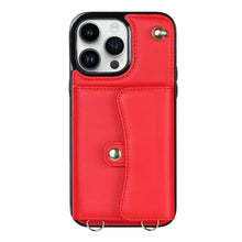 Load image into Gallery viewer, Organ Card Pack Leather iPhone Case, Red