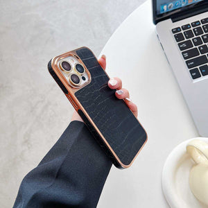Luxury Crocodile iPhone Case, Black