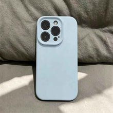 Load image into Gallery viewer, Soft TPU iPhone Fine Camera Hole Case, Light Blue