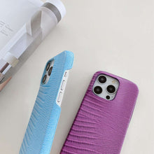 Load image into Gallery viewer, Lizard PU Leather iPhone Case, Side View