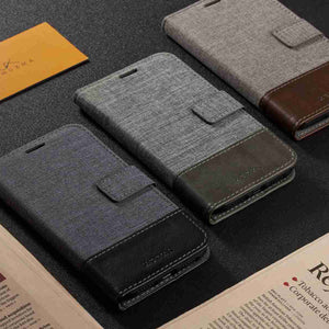 Canvas Xiaomi Case Flip Window Fold Cover