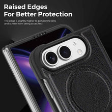 Load image into Gallery viewer, Leather MageSafe Holder Case for iPhone Samsung Google Fold and Flip Phone