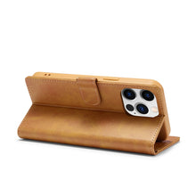 Load image into Gallery viewer, iPhone Case Magnetic Snap Buckle Card Slot Leather Cover