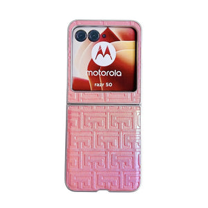 Geometric Gradient PU Flip Case Cover