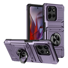Load image into Gallery viewer, Purple phone case with ring holder and back view on white background