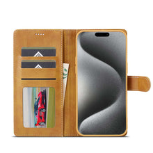 Load image into Gallery viewer, iPhone Case Magnetic Snap Buckle Card Slot Leather Cover