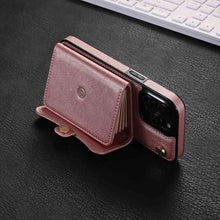 Load image into Gallery viewer, Organ Card Pack Leather iPhone Case, Stand Support Holder
