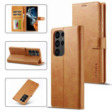Load image into Gallery viewer, Samsung A Series Case Magnetic Snap Buckle Card Slot Leather Cover
