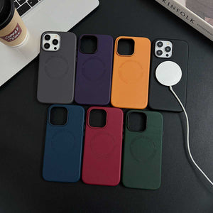 PU Leather Apple iPhone Case MagSafe Cover