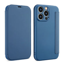 Load image into Gallery viewer, iPhone Case Flip Liquid Skin Feel Cover
