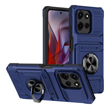 Load image into Gallery viewer, Card Slot Finger Ring Holder Motorola Case, Blue
