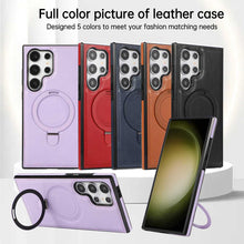 Load image into Gallery viewer, MagSafe Holder Samsung Case Hollow Leather Cover