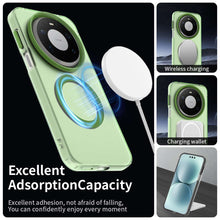Load image into Gallery viewer, Green phone case with wireless charging, featuring text on adhesion capacity.