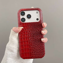 Load image into Gallery viewer, Gradient Crocodile Leather iPhone Case, Dark Red