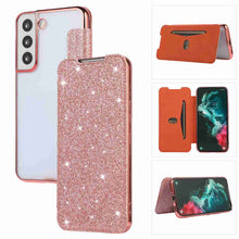 Load image into Gallery viewer, Glitter PU Leather Flip Window Samsung Case