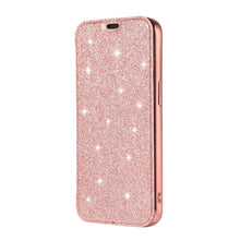 Load image into Gallery viewer, Glitter PU Leather Flip Window iPhone Case