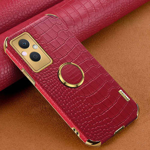 Realme Crocodile Pattern PU Leather With Holder Protective Cover