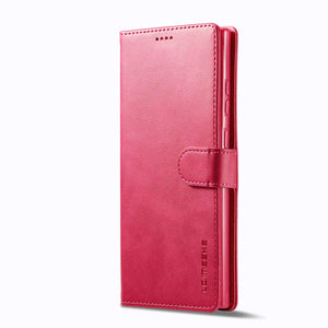 Samsung Case Magnetic Snap Buckle Card Slot Leather Cover