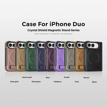 Load image into Gallery viewer, Leather MageSafe Holder Case for iPhone Samsung Google Fold and Flip Phone