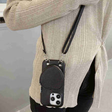 Load image into Gallery viewer,  Lanyard Love Bag iPhone Case, Model Show Black