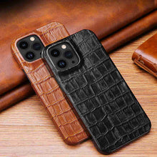 Load image into Gallery viewer, Apple iPhone Case Crocodile Leather Cover