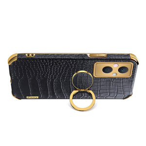 Realme Crocodile Pattern PU Leather With Holder Protective Cover