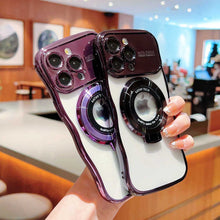 Load image into Gallery viewer, iPhone MagSafe Holder Case, Purple Black Overall View