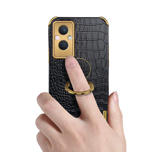 Realme Crocodile Pattern PU Leather With Holder Protective Cover