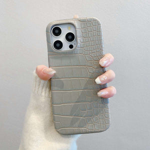 iPhone Crocodile Leather Case, Grey