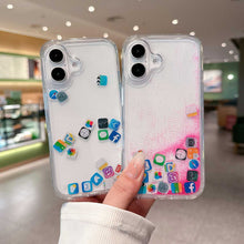 Load image into Gallery viewer, Quicksand App Icon iPhone Case, In Hand View