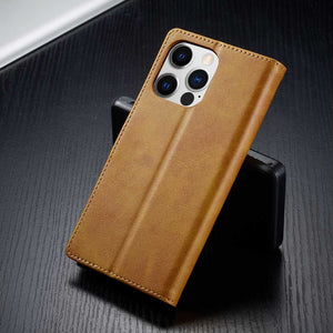 iPhone Case Magnetic Snap Buckle Card Slot Leather Cover