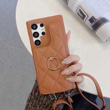 Load image into Gallery viewer, Samsung Case Flip Up and Down Ring Holder Lanyard Cover