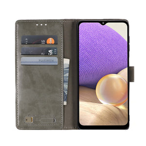 Canvas Samsung A Series Case Flip Window Fold Cover
