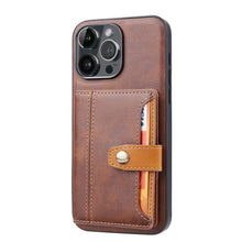 Load image into Gallery viewer, Veneer Card iPhone Leather Case, Brown
